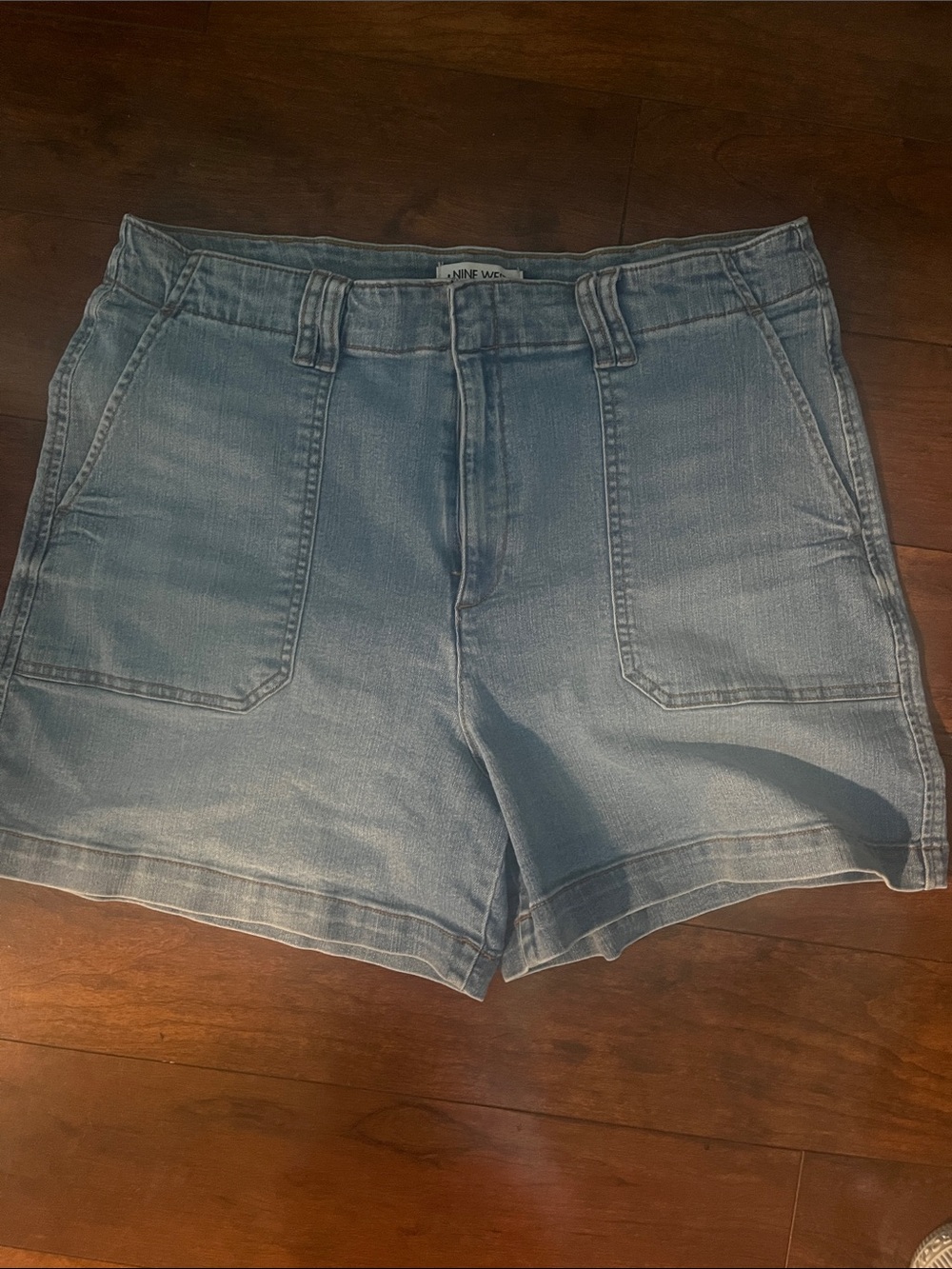 Light wash denim shorts